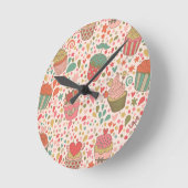 甘いパターン ラウンド壁時計 (傾斜)