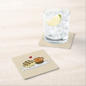 甘いパンのココア鍋のdulceのメキシコ人の外耳 スクエアペーパーコースター (インサイチュ)