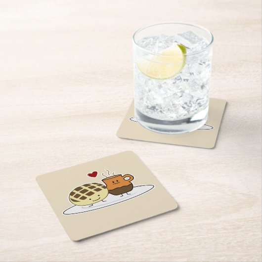 甘いパンのココア鍋のdulceのメキシコ人の外耳 スクエアペーパーコースター (インサイチュ)