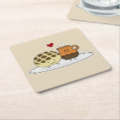甘いパンのココア鍋のdulceのメキシコ人の外耳 スクエアペーパーコースター (アングル)