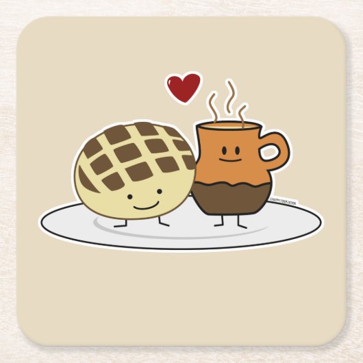 甘いパンのココア鍋のdulceのメキシコ人の外耳 スクエアペーパーコースター (正面)