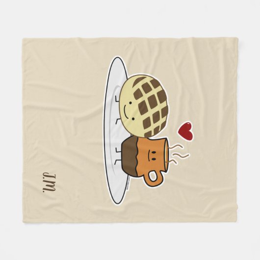 甘いパンのココア鍋のdulceのメキシコ人の外耳 フリースブランケット (正面(横))