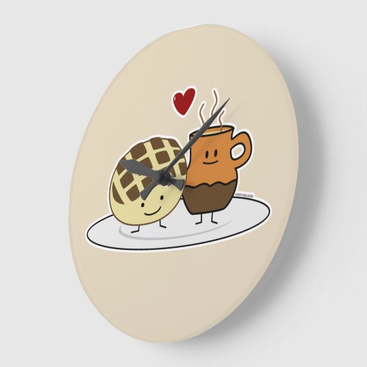 甘いパンのココア鍋のdulceのメキシコ人の外耳 ラージ壁時計 (傾斜)