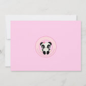 甘いパンダの女の子のベビーシャワーの招待状のピンク 招待状 (裏面)