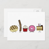 甘いパンダースチューロドナッツケーキカップケーキ ポストカード (正面/裏面)