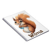 甘いパーソナライズされたリスのスパイラルノート ノートブック (右側)