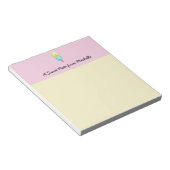 甘いパーソナライズされた人生ピンクの黄色いポップス ノートパッド (アングル)