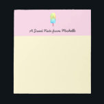 甘いパーソナライズされた人生ピンクの黄色いポップス ノートパッド<br><div class="desc">カラフルパーソナライズされたとおもしろいポップシクル水カラーデザインメモ帳。夏色彩の鮮やかにポプシクルがこの作品を使える「Sweet Note」のメモ帳を決定。楽しむ!</div>