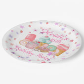 甘いパーティの招待状、編集可能誕生日 ペーパープレート (アングル)