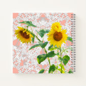 甘いヒマワリパーソナライズされた ノートブック (裏面)