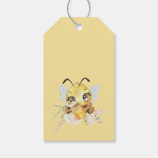 甘いビーのまわりに赤ちゃんシャワー ギフトタグ