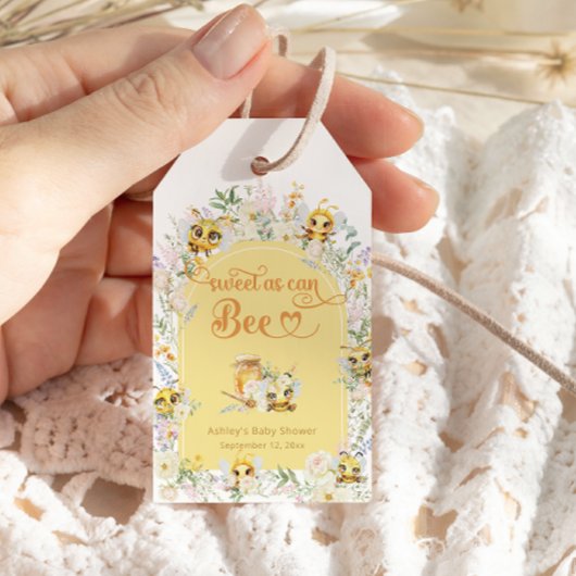 甘いビーのまわりに赤ちゃんシャワー ギフトタグ