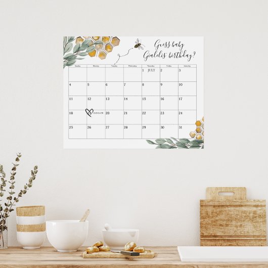 甘いビーユーカリのシャワーの締め切り日の推測 ポスター (キッチン)