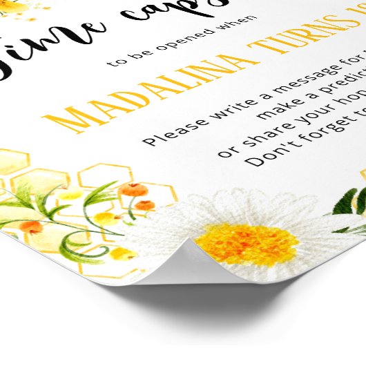 甘いビー1st蜂の日タイムカプセルの誕生日 ポスター (角)