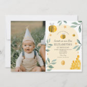 甘いビー1st誕生日招待状 招待状 (正面)