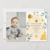 甘いビー1st誕生日招待状 招待状 (正面)