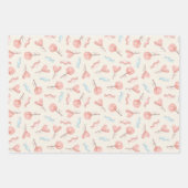 甘いピンクかわいらしキャンディ棒つきキャンデーかわいい ラッピングペーパーシート (正面2)