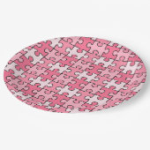 甘いピンクとブラックのパズル ペーパープレート (アングル)