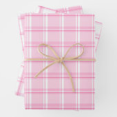 甘いピンクと白の格子柄パターン（の模様が）ある ラッピングペーパーシート (インサイチュ)