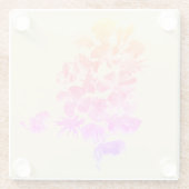甘いピンクと紫の花 ガラスコースター (裏面)