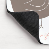 甘いピンクのお洒落でかわいいダマスク織のひよこのマウスパッド マウスパッド (コーナー)