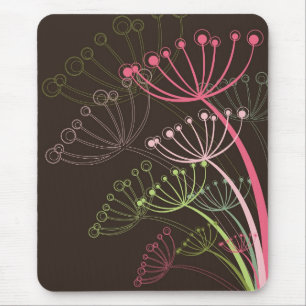 甘いピンクのお洒落なタンポポのシックな花の芸術 マウスパッド