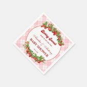 甘いピンクのイチゴのベビーシャワー スタンダードカクテルナプキン (角)