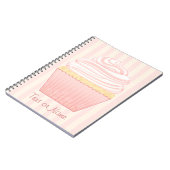 甘いピンクのエレガントなカップケーキ ノートブック (左側)