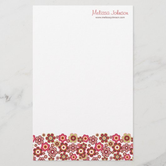 甘いピンクのキャンディーデイジーの花のパガーリーターンおもしろい 便箋 (正面)