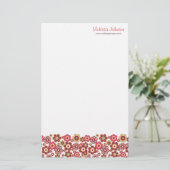 甘いピンクのキャンディーデイジーの花のパガーリーターンおもしろい 便箋 (スタンド正面)