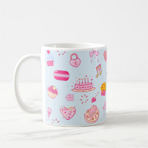 甘いピンクのキャンディー恋人 コーヒーマグカップ
