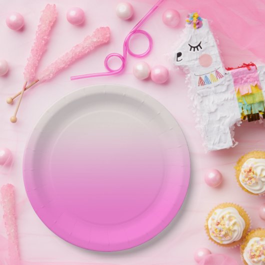 甘いピンクのグラデーシグラデーションョン ペーパープレート (パーティー)