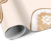 甘いピンクのジンジャーブレッドのクリスマスパターン ラッピングペーパー (ロールコーナー)