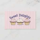 甘いピンクのストライプのなベーカリーの名刺 名刺 (裏面)