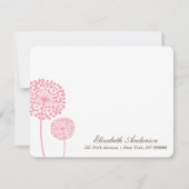 甘いピンクのタンポポはノート感謝していしています 招待状 (正面)