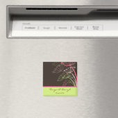 甘いピンクのタンポポ花のフローラ日付を保存 マグネット (インサイチュ (食洗機))