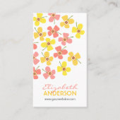 甘いピンクのデイジーポップ・アートの夏の花お洒落 名刺 (正面)