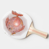 甘いピンクのハナミズキと骨 卓球ラケット (横)