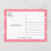 甘いピンクのハート写真とメッセージ シーズンポストカード (裏面)