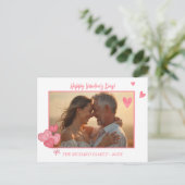 甘いピンクのハート写真とメッセージ シーズンポストカード (スタンド正面)