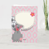 甘いピンクのバルーン、甘い誕生日 カード (裏面)