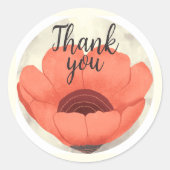 甘いピンクのブルーボホフォークアートフローラ植物学 ラウンドシール (正面)