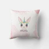 甘いピンクのユニコーン クッション (裏面)