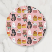 甘いピンクの不気味ハロウィーンの衣装パーティー フェイバータグ (裏面)