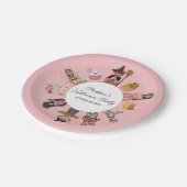 甘いピンクの不気味ハロウィーンの衣装パーティー ペーパープレート (アングル)