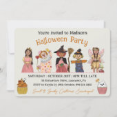 甘いピンクの不気味ハロウィーンの衣装パーティー 招待状 (正面)