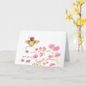 甘いピンクの夢 カード (黄色い花)