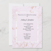 甘いピンクの大理石エレガントクラシックの結婚 招待状 (正面)