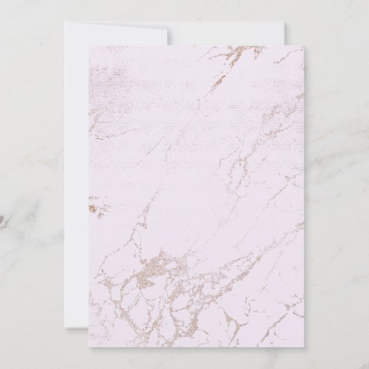 甘いピンクの大理石エレガントクラシックの結婚 招待状 (裏面)
