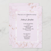 甘いピンクの大理石エレガントクラシックの結婚 招待状 (正面/裏面)